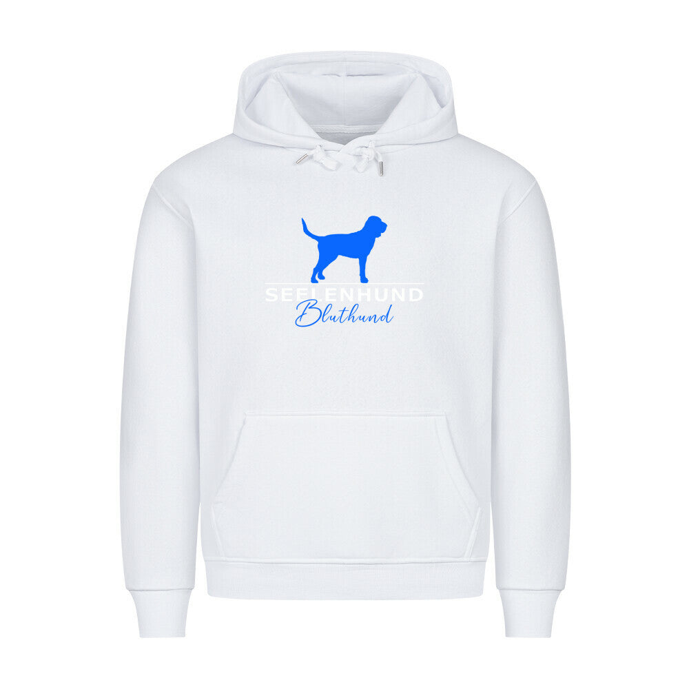 Premium Hoodie "Bluthund - Seelenhund" Weiß – hunde-shirt.de