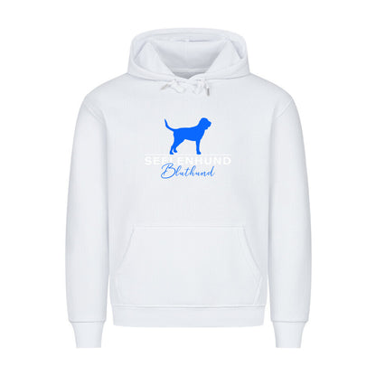 Premium Hoodie "Bluthund - Seelenhund" Weiß – hunde-shirt.de