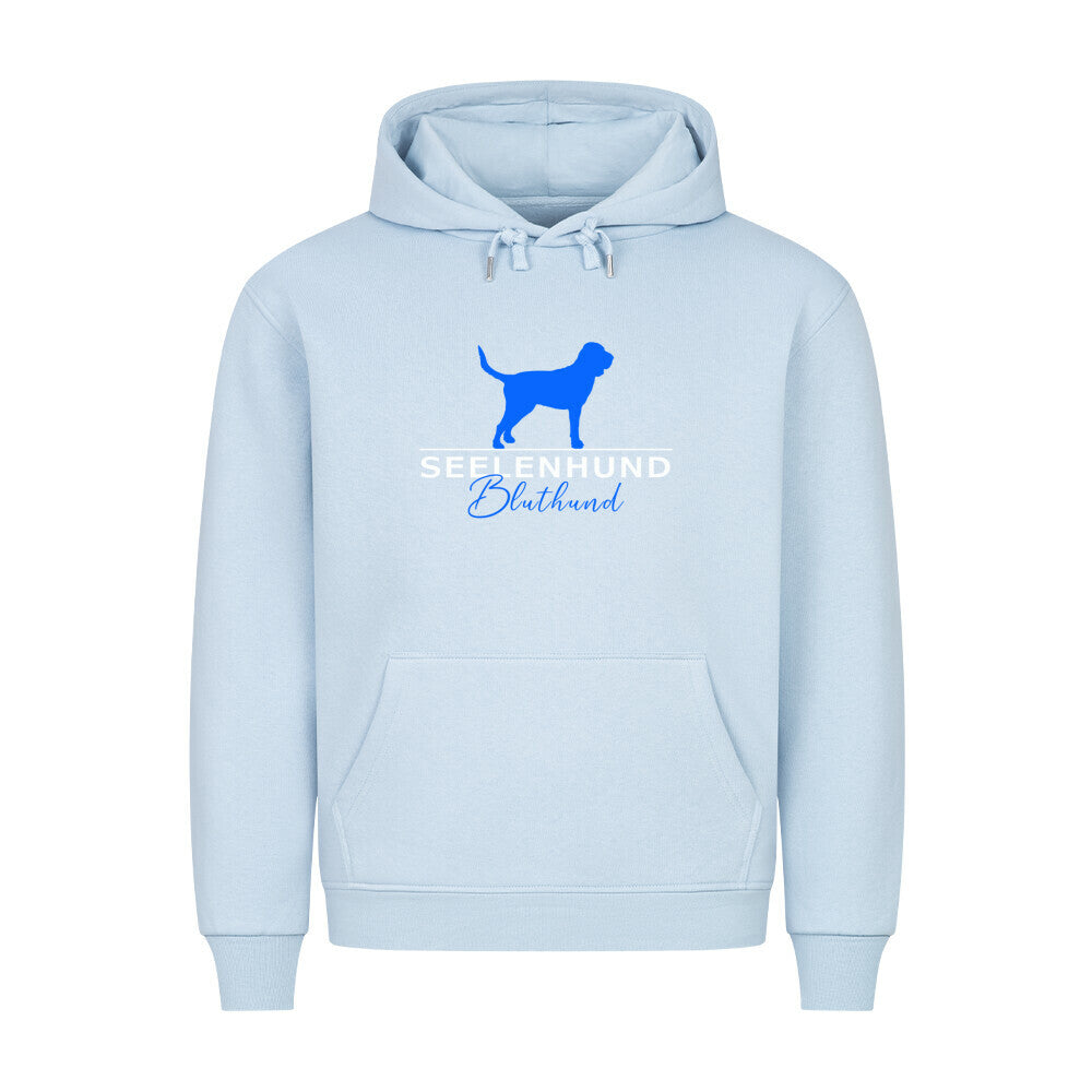 Premium Hoodie "Bluthund - Seelenhund" Babyblau – hunde-shirt.de