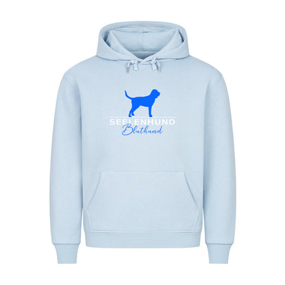 Premium Hoodie "Bluthund - Seelenhund" Babyblau – hunde-shirt.de