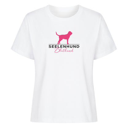 Premium Organic Damen-Shirt "Bluthund - Seelenhund" Weiß – hunde-shirt.de