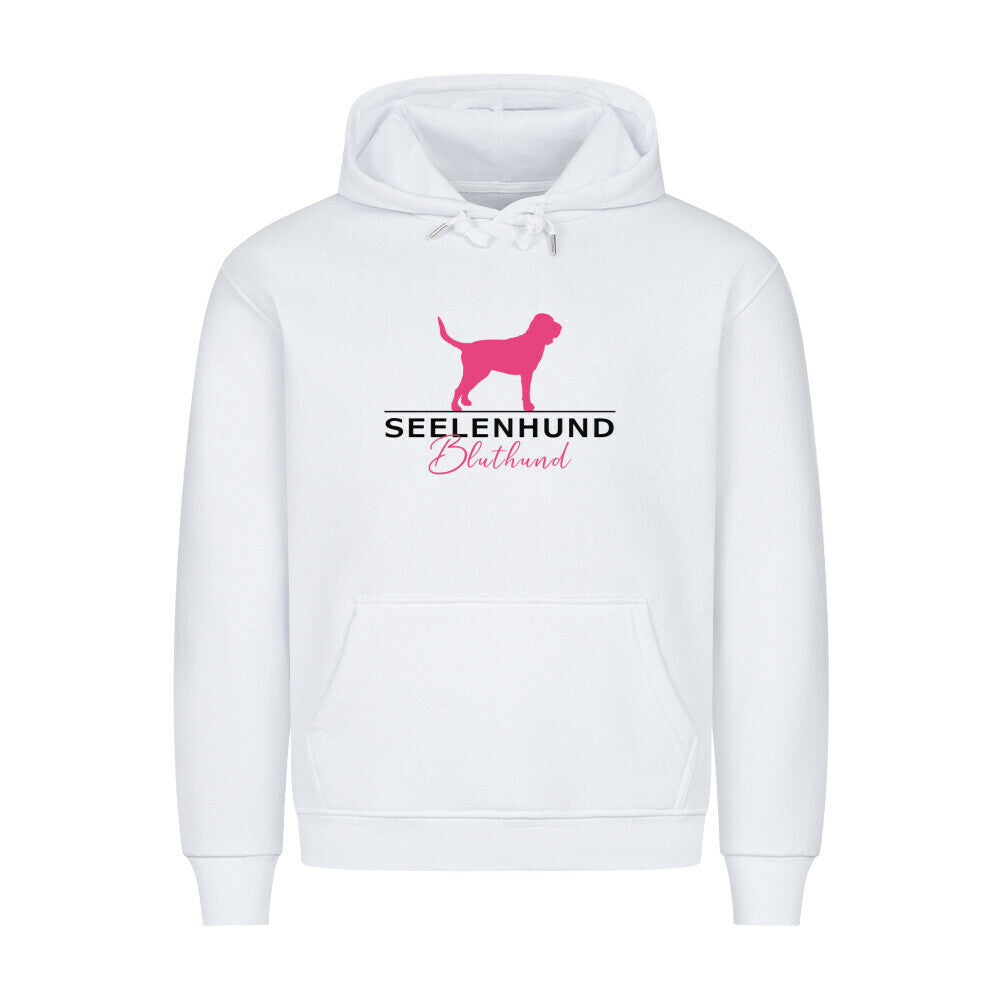 Premium Hoodie "Bluthund - Seelenhund" Weiß – hunde-shirt.de