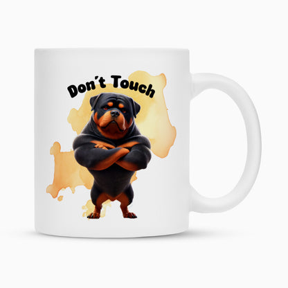 Tasse "Rottweiler - Don´t touch" Weiß – hunde-shirt.de
