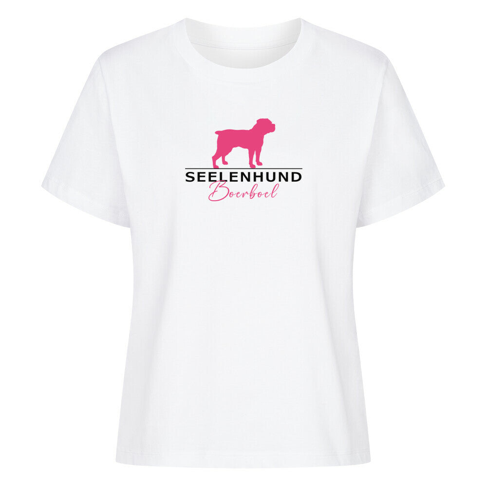 Premium Organic Damen-Shirt "Boerboel - Seelenhund" Weiß – hunde-shirt.de