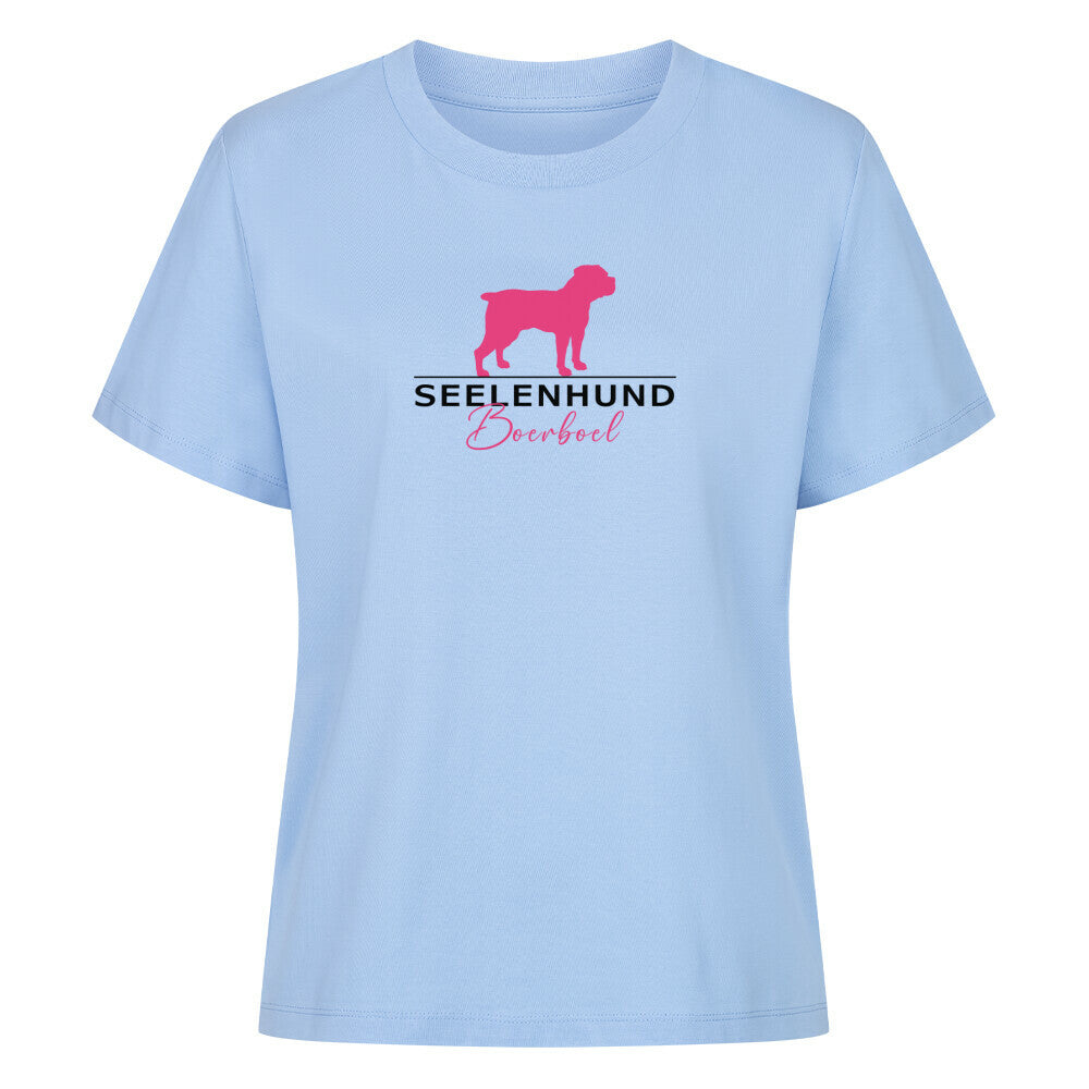 Premium Organic Damen-Shirt "Boerboel - Seelenhund" Sky Blue – hunde-shirt.de