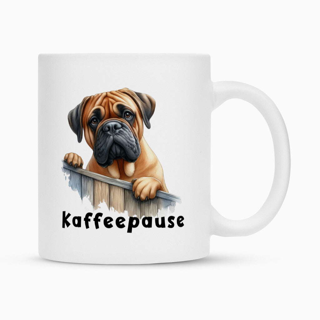 Tasse "Boerboel - Kaffeepause" Weiß – hunde-shirt.de