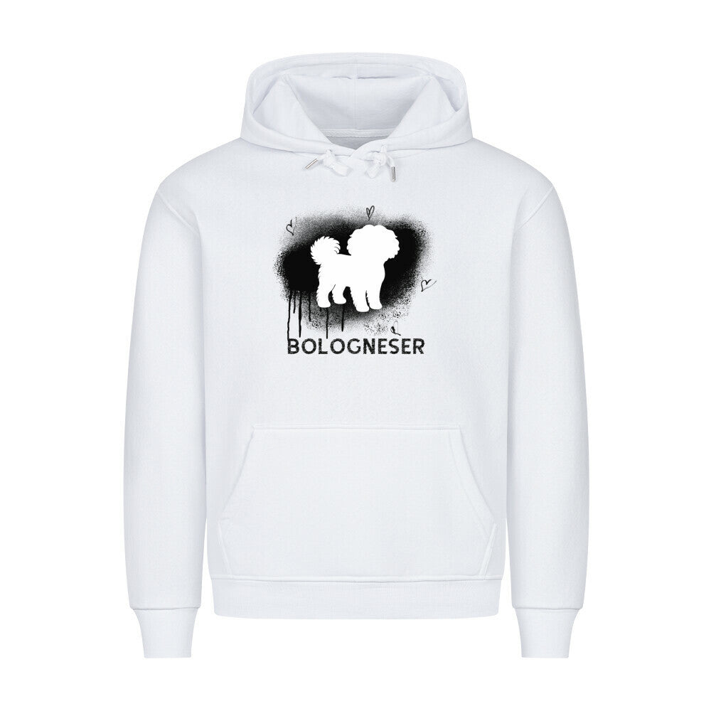 Premium Hoodie "Bologneser- Brush" Weiß – hunde-shirt.de
