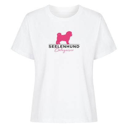 Premium Organic Damen-Shirt "Bologneser- Seelenhund" Weiß – hunde-shirt.de