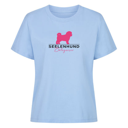 Premium Organic Damen-Shirt "Bologneser- Seelenhund" Sky Blue – hunde-shirt.de