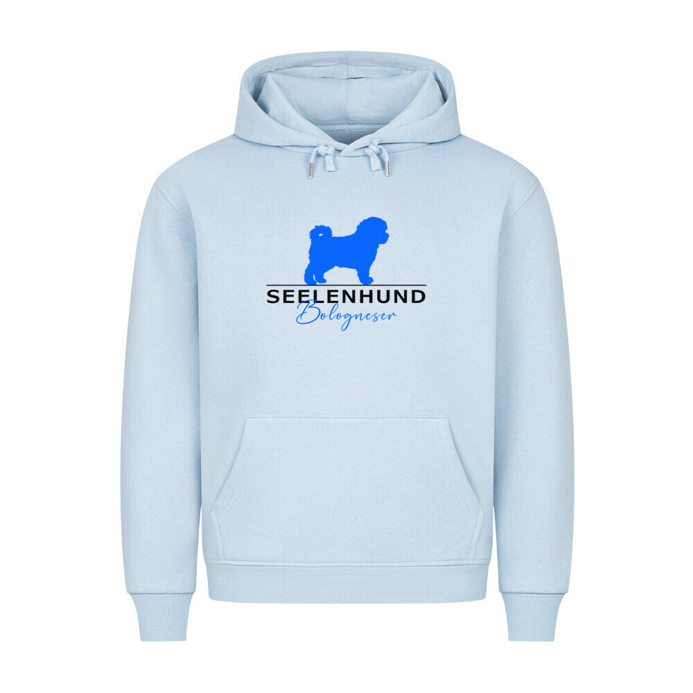 Premium Hoodie "Bologneser- Seelenhund" Babyblau – hunde-shirt.de
