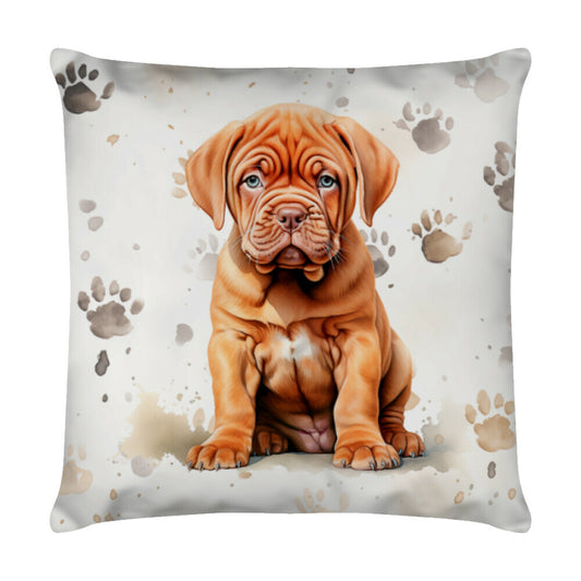 Kissen "Bordeauxdogge- Puppy Paws" Weiß – hunde-shirt.de