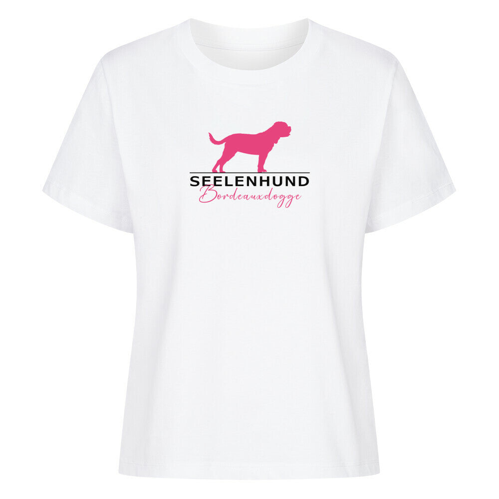 Premium Organic Damen-Shirt "Bordeauxdogge- Seelenhund" Weiß – hunde-shirt.de