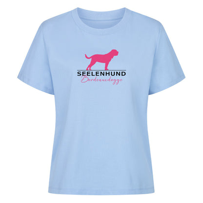 Premium Organic Damen-Shirt "Bordeauxdogge- Seelenhund" Sky Blue – hunde-shirt.de