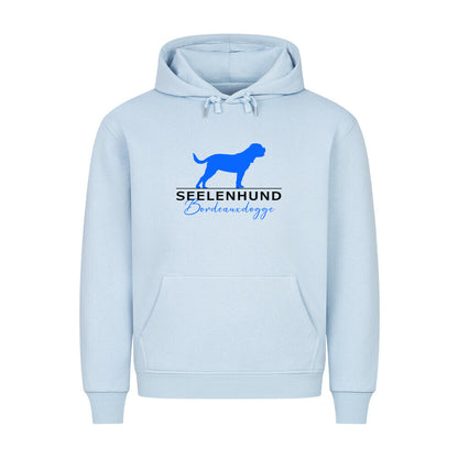 Premium Hoodie "Bordeauxdogge- Seelenhund" Babyblau – hunde-shirt.de