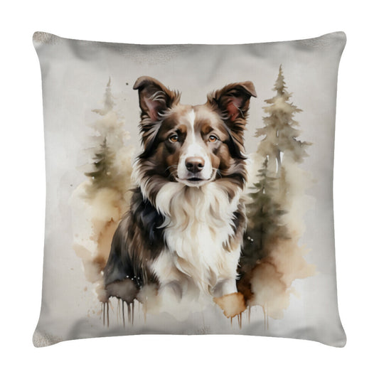 Kissen "Border Collie - Natur" Weiß – hunde-shirt.de