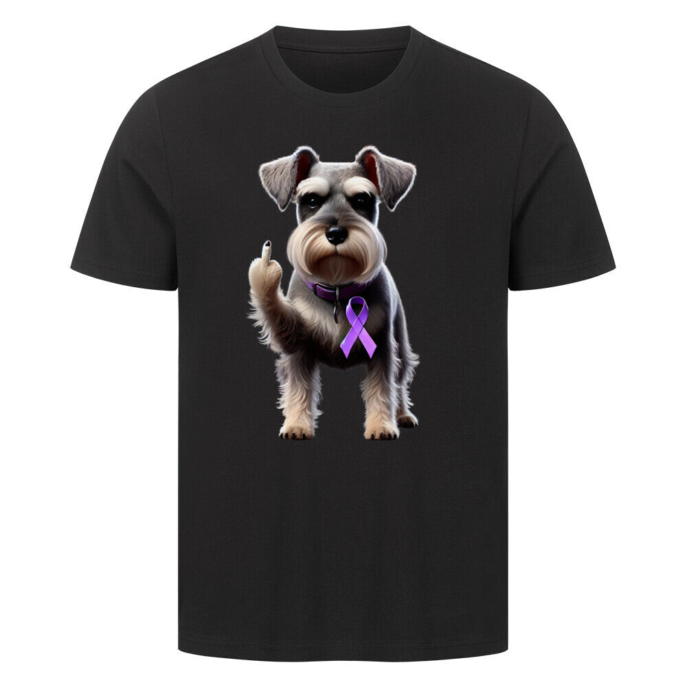 Premium T-Shirt "Schnauzer - Fuck Cancer" Schwarz – hunde-shirt.de