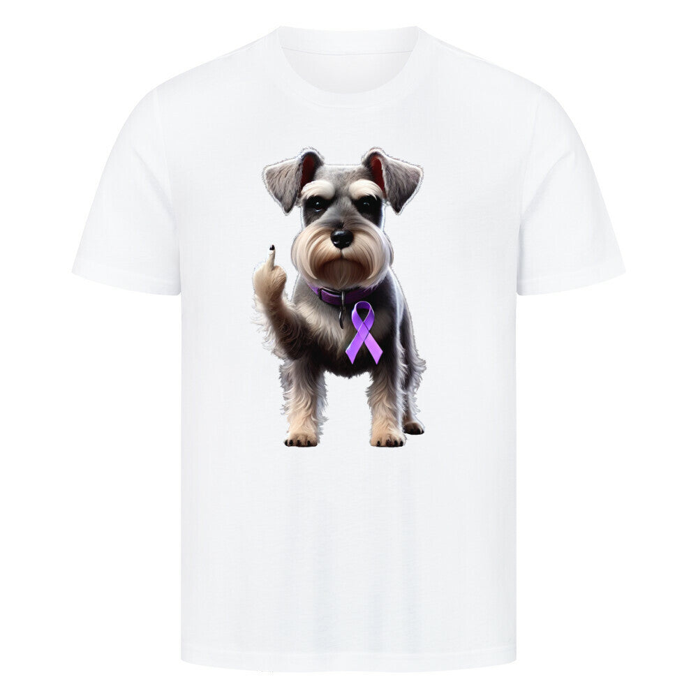 Premium T-Shirt "Schnauzer - Fuck Cancer" Weiß – hunde-shirt.de