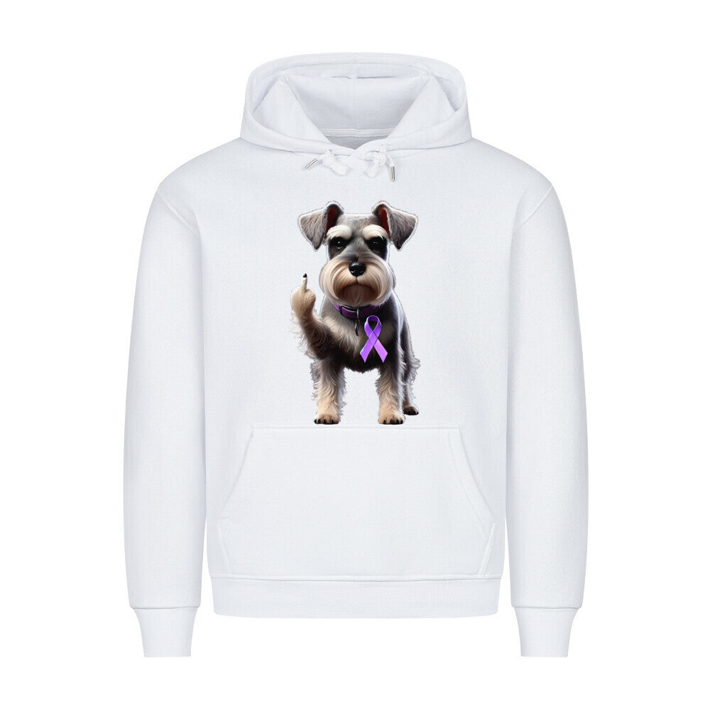 Premium Hoodie "Schnauzer - Fuck Cancer" Weiß – hunde-shirt.de