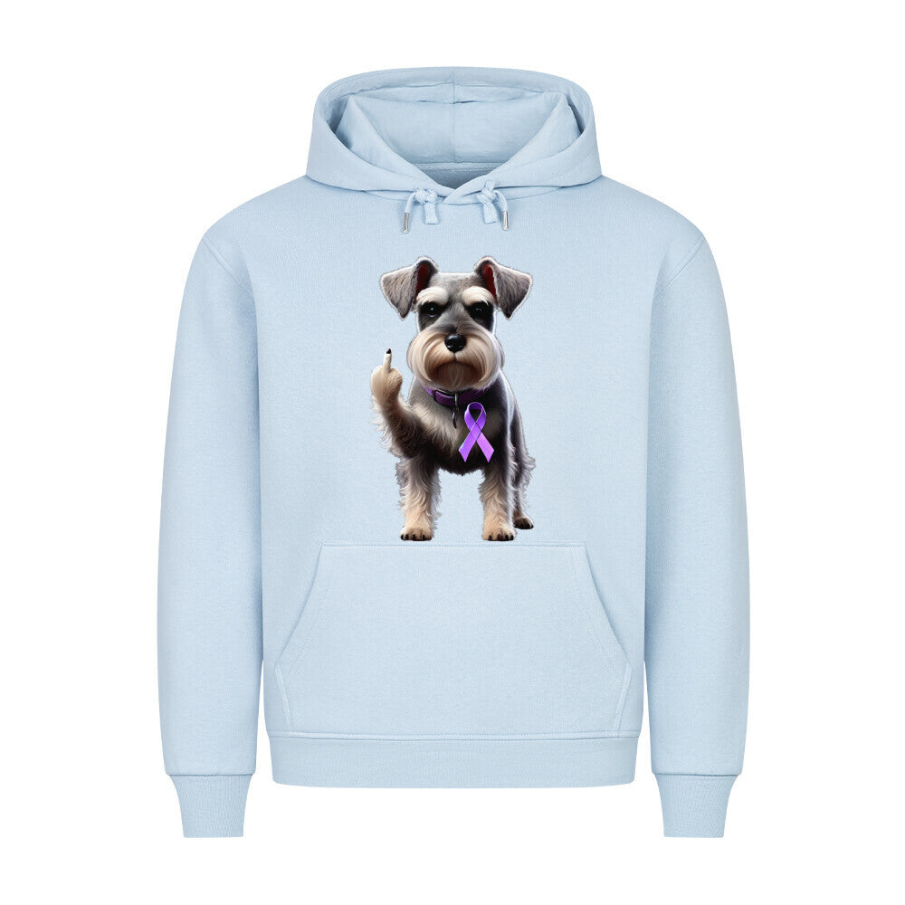 Premium Hoodie "Schnauzer - Fuck Cancer" Babyblau – hunde-shirt.de