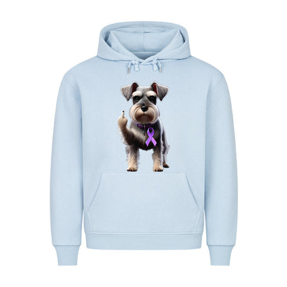 Premium Hoodie "Schnauzer - Fuck Cancer" Babyblau – hunde-shirt.de