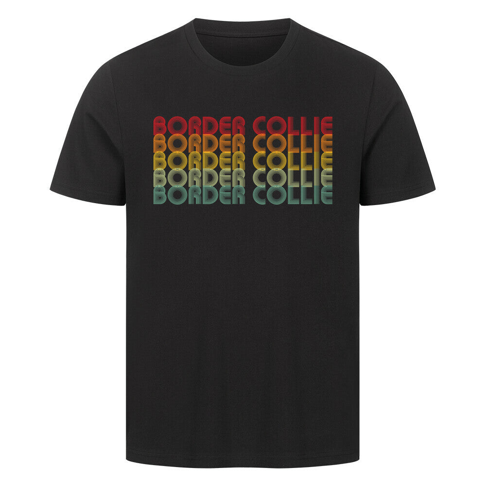 Premium T-Shirt "Border Collie - RETRO" Schwarz – hunde-shirt.de