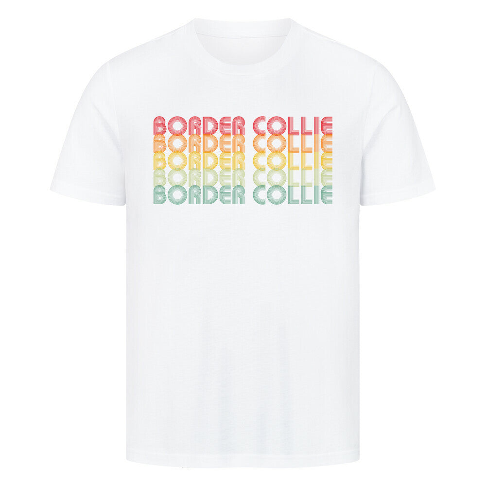 Premium T-Shirt "Border Collie - RETRO" Weiß – hunde-shirt.de