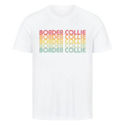 Premium T-Shirt "Border Collie - RETRO" Weiß – hunde-shirt.de