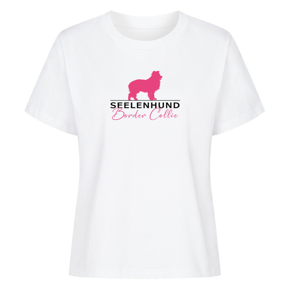 Premium Organic Damen-Shirt "Border Collie - Seelenhund" Weiß – hunde-shirt.de