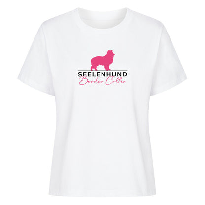 Premium Organic Damen-Shirt "Border Collie - Seelenhund" Weiß – hunde-shirt.de