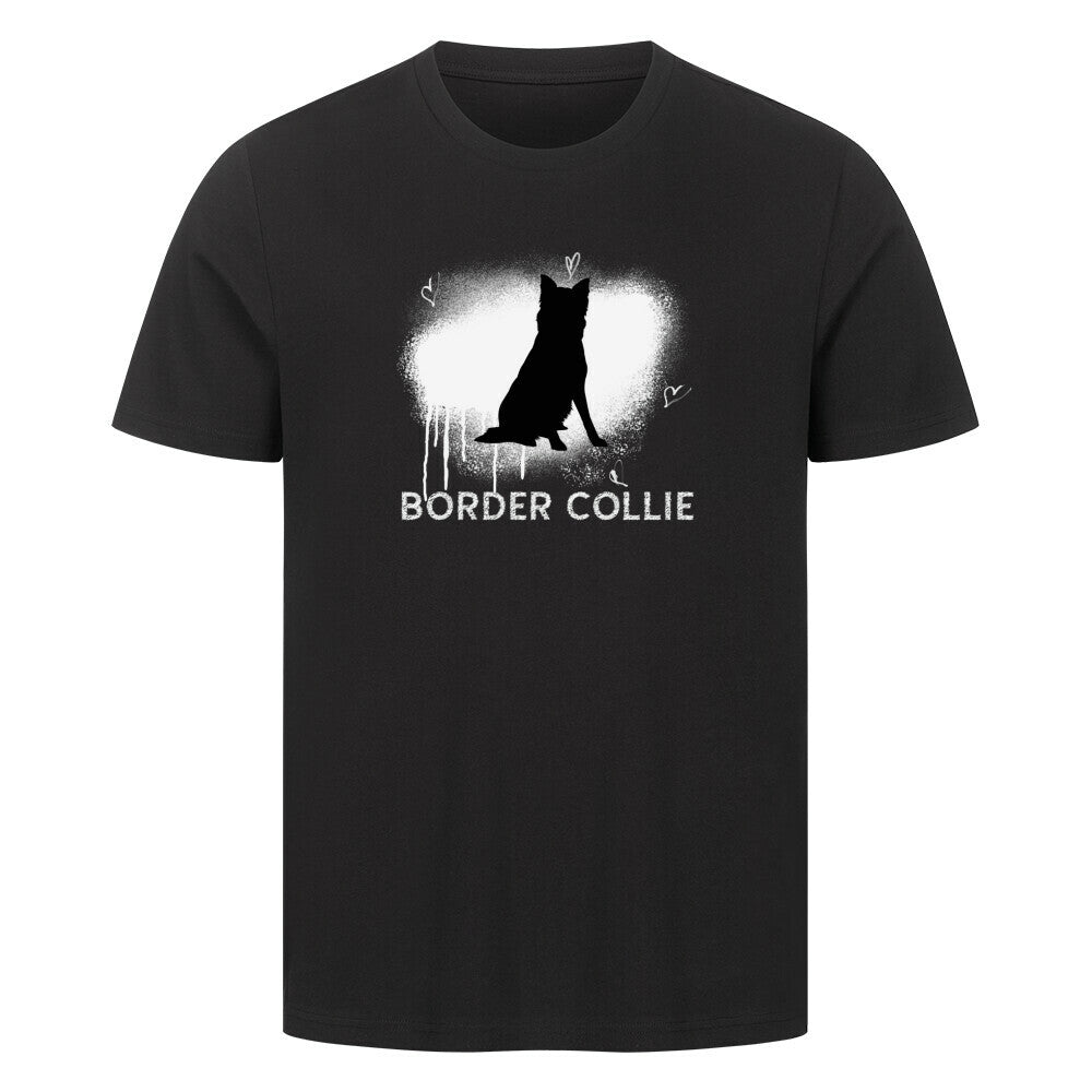 Premium T-Shirt "Border Collie - Brush II" Schwarz – hunde-shirt.de