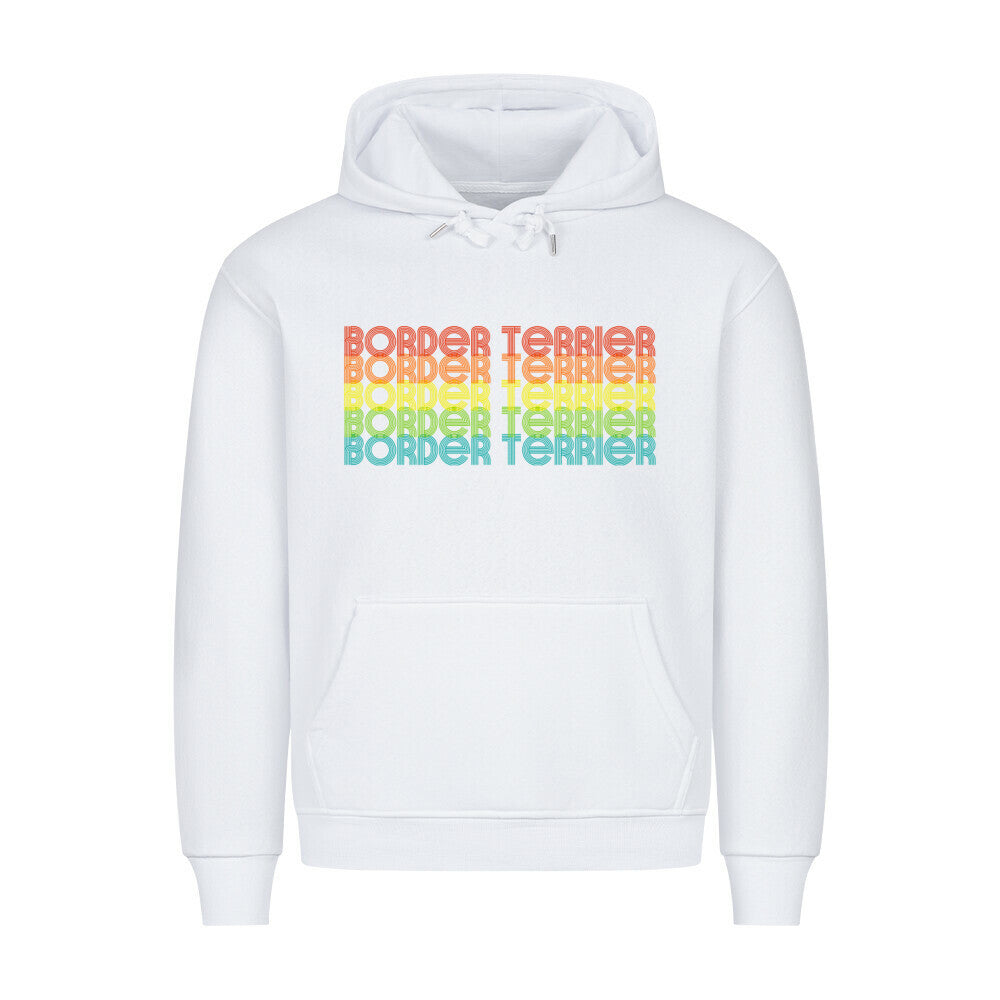 Premium Hoodie "Border Terrier - RETRO" Weiß – hunde-shirt.de