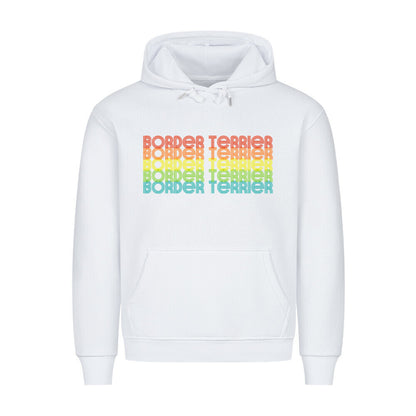 Premium Hoodie "Border Terrier - RETRO" Weiß – hunde-shirt.de