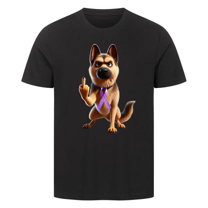 Premium T-Shirt "Schäferhund - Fuck Cancer" Schwarz – hunde-shirt.de