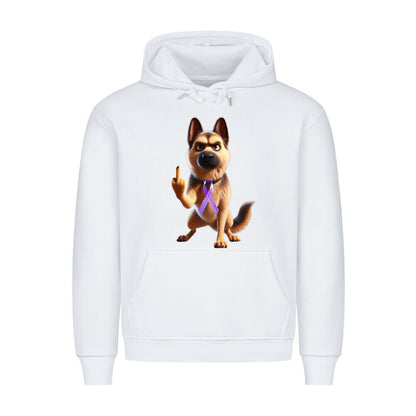 Premium Hoodie "Schäferhund - Fuck Cancer" Weiß – hunde-shirt.de