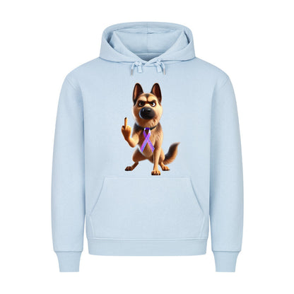 Premium Hoodie "Schäferhund - Fuck Cancer" Babyblau – hunde-shirt.de
