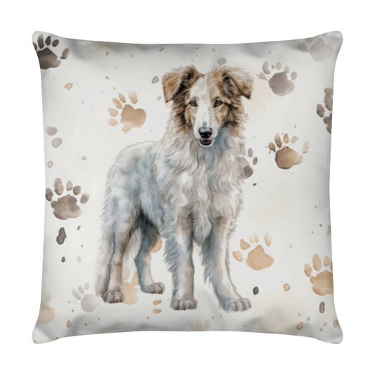 Kissen "Barsoi - Puppy Paws" Weiß – hunde-shirt.de