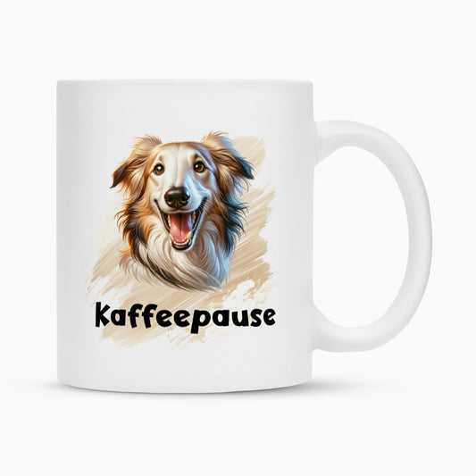 Tasse "Barsoi - Kaffeepause" Weiß – hunde-shirt.de