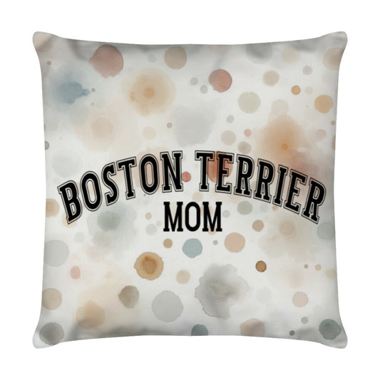 Kissen "Boston Terrier - MOM" Weiß – hunde-shirt.de