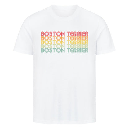 Premium T-Shirt "Boston Terrier - RETRO" Weiß – hunde-shirt.de
