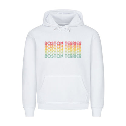 Premium Hoodie "Boston Terrier - RETRO" Weiß – hunde-shirt.de