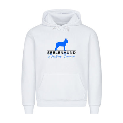 Premium Hoodie "Boston Terrier - Seelenhund" Weiß – hunde-shirt.de