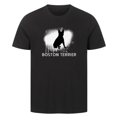 Premium T-Shirt "Boston Terrier - Brush" Schwarz – hunde-shirt.de