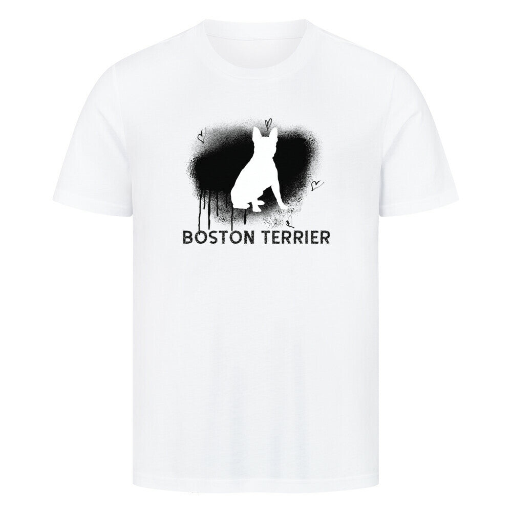 Premium T-Shirt "Boston Terrier - Brush" Weiß – hunde-shirt.de