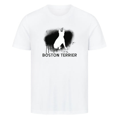 Premium T-Shirt "Boston Terrier - Brush" Weiß – hunde-shirt.de
