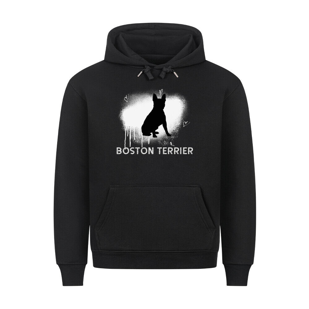 Premium Hoodie "Boston Terrier - Brush" Schwarz – hunde-shirt.de