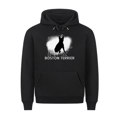 Premium Hoodie "Boston Terrier - Brush" Schwarz – hunde-shirt.de
