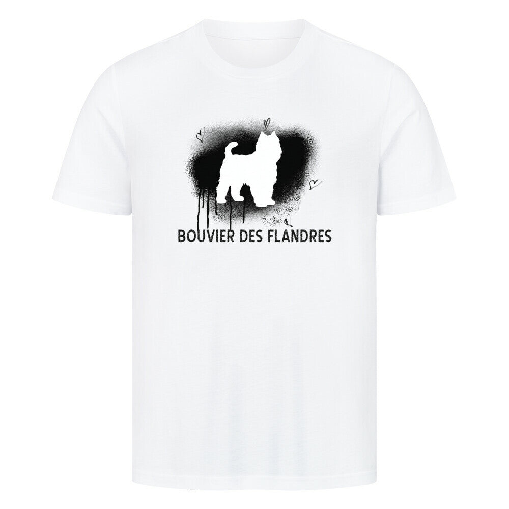 Premium T-Shirt "Bouvier - Brush" Weiß – hunde-shirt.de