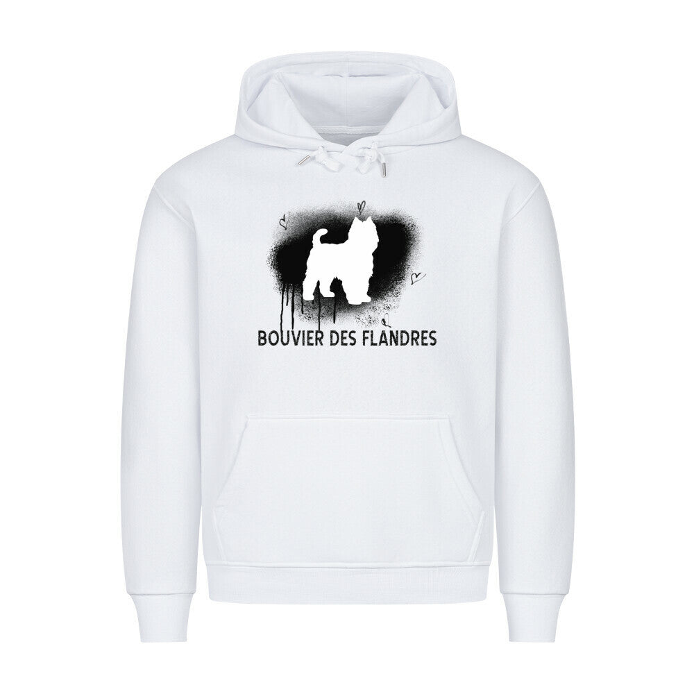 Premium Hoodie "Bouvier - Brush" Weiß – hunde-shirt.de