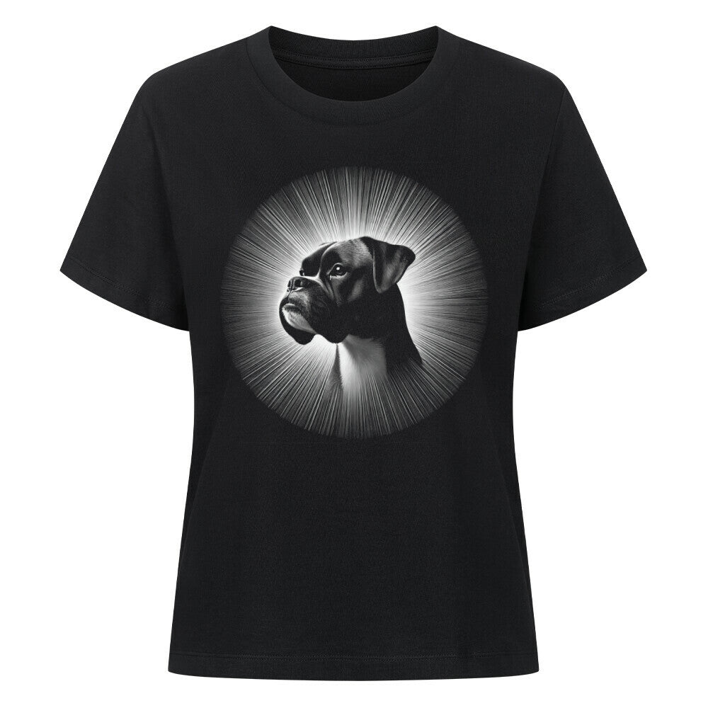 Premium Organic Damen-Shirt "Boxer - Shine" Schwarz – hunde-shirt.de