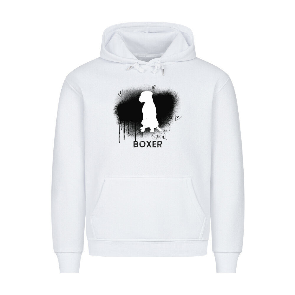 Premium Hoodie "Boxer - Brush" Weiß – hunde-shirt.de